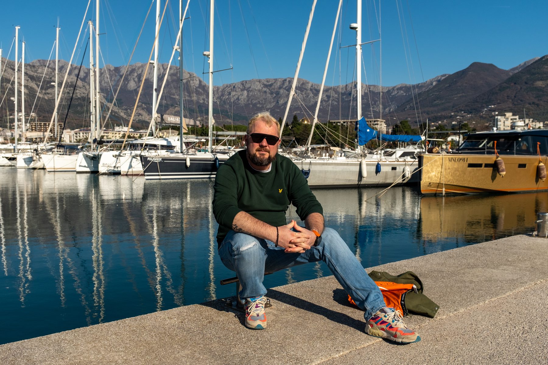 Kirill at the marina in Bar, Montenegro